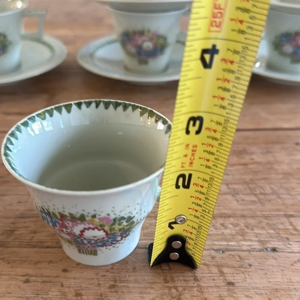 TEA PARTY SET Set of 6 Theodore Haviland Limoges Demi Teacups & Saucers
